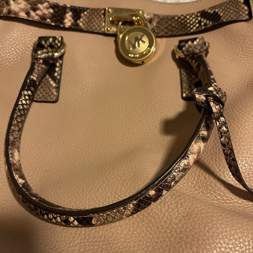 Michael kors hamilton soft leather blush & snake skin